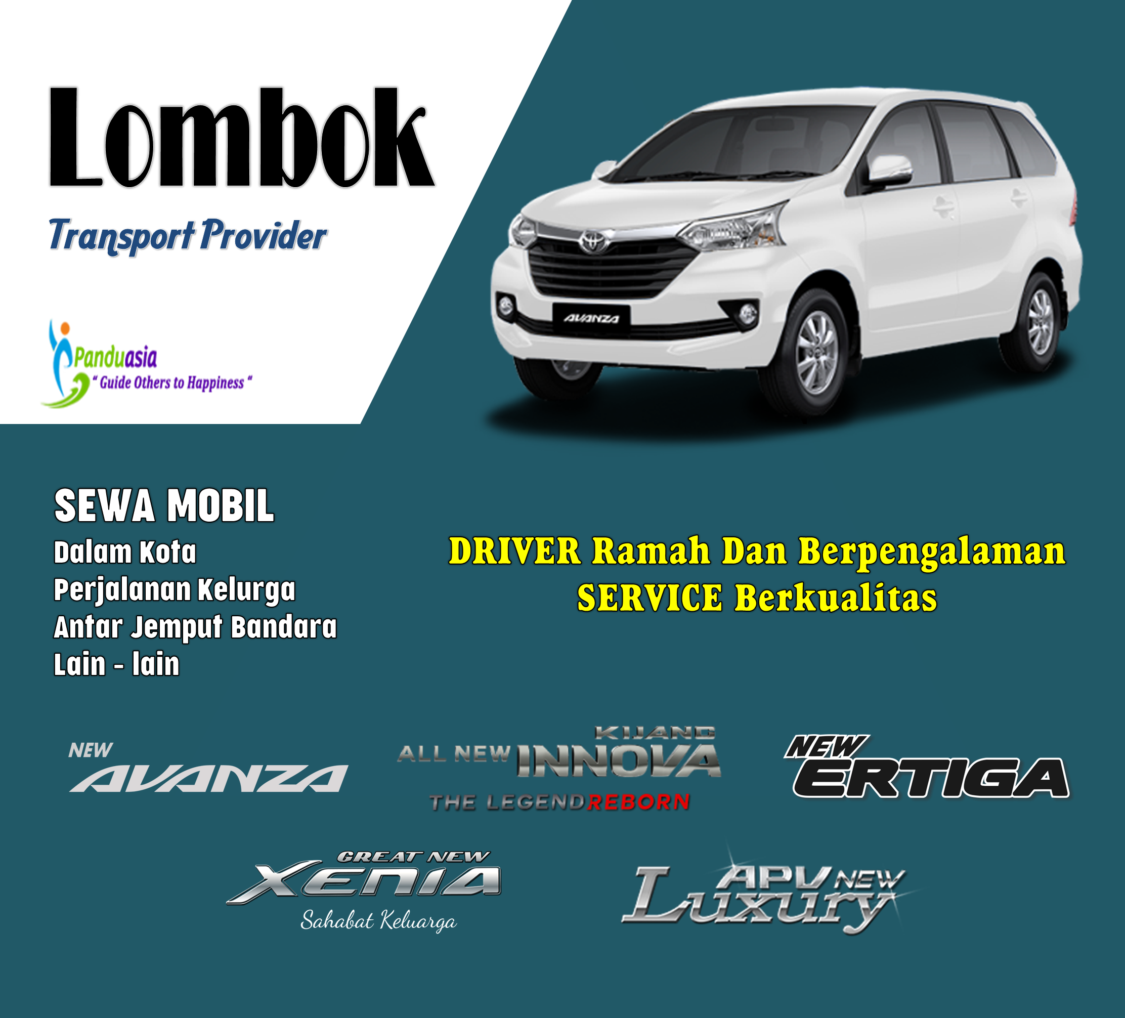 Sewa Mobil + Supir di Lombok (Lombok Car + Driver Provider)